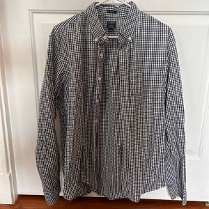 Navy plaid J Crew button up